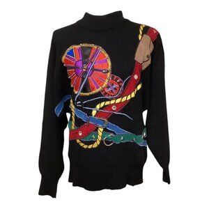 Vintage Cedars Lambswool & Angora Equestrian Sweater w/‎ Buckles Size Medium
